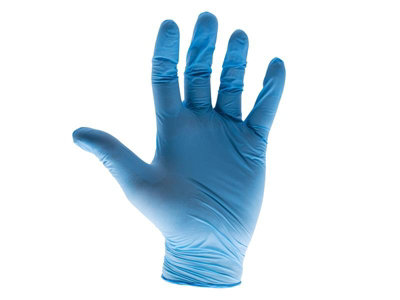 Scan KS-ST RT021 Blue Nitrile Disposable Gloves Medium Box of 100 SCAGLODNM