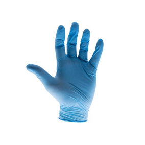 Scan KS-ST RT021 Blue Nitrile Disposable Gloves Medium Box of 100 SCAGLODNM