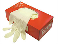 Scan  Latex Gloves - Medium (Box 100) SCAGLOLATEXM