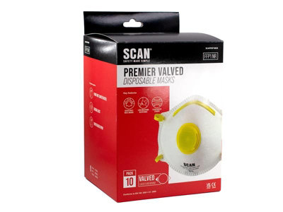 Scan Moulded Disposable Mask Valved FFP1 Protection Box Of 10 SCAPPEP1MVB