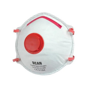 SCAN Moulded Disposable Masks Valved FFP3 Very Fine Dust Protection Non Medical