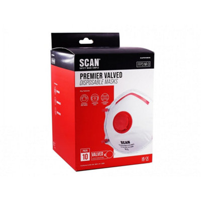 Scan Moulded Disposable Valved Mask Multi Colour (Box of 10)