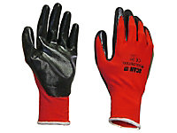 Scan N1501R Palm Dipped Black Nitrile Gloves - Medium Size 8 SCAGLONITBM