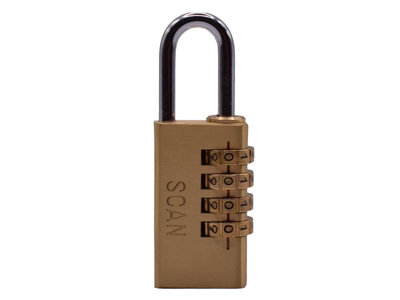 Scan NL1134 Brass Combination Padlock 28mm SCAPLB28COM