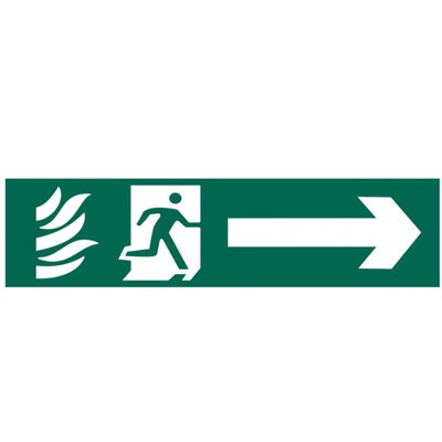 Scan Running Man Arrow Right - Pvc Sign 200 X 50mm Multi Colour (200 x ...