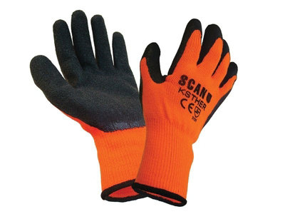 Scan SCAGLOKSTHER Knitshell Thermal Gloves Orange and Black