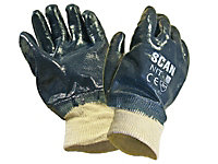 Scan SCAGLONIT Nitrile Knitwrist Heavy Duty Gloves One Size