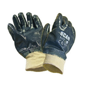 Scan SCAGLONIT Nitrile Knitwrist Heavy Duty Gloves One Size