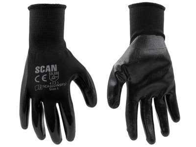 Scan Seamless Inspection Gloves - LSize 9 12 Pack SCAGLOINSP12