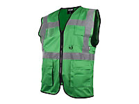 Scan SFV09-G Hi-Vis Utility Vest Green Waistcoat - L (44in) SCAHVUWLG