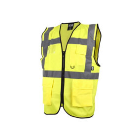 Scan SFV09 Hi-Vis Utility Vest Yellow Waistcoat - L (44in) SCAHVUWL