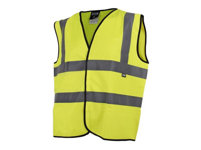 Scan UC801 Hi-Vis Vest Waistcoat Yellow - L (44in) SCAHVWL