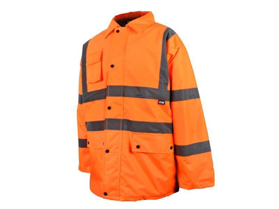 Scan UC803-O Hi-Vis Motorway Jacket Coat Orange - L (44in) SCAHVMJLO