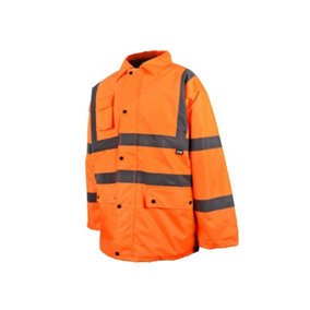 Scan UC803-O Hi-Vis Motorway Jacket Coat Orange - L (44in) SCAHVMJLO