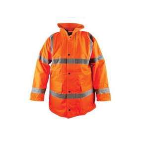 Scan UC803-O Hi-Vis Motorway Jacket Coat Orange - XXL (52in) SCAHVMJXXLO