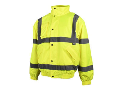 Scan UC804 Hi-Vis Yellow Bomber Jacket Coat - L (44in) SCAHVBJL