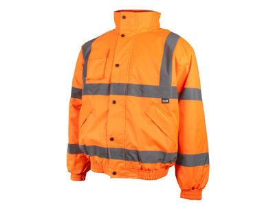 Scan UC804-O Hi-Vis Bomber Jacket Coat Orange - L (44in) SCAHVBJLO