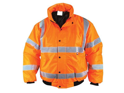 Scan UC804-O Hi-Vis Bomber Jacket Coat Orange - M (41in) SCAHVBJMO