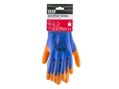 Scan W2101 Thermal Waterproof Latex Coated Gloves - XL (Size 10) SCAGLOWPTHXL