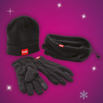 Scan Winter Workwear Pack Wooly Bobble Hat Gloves Snood SCAWWWKIT3PC ...