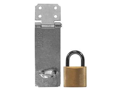 Scan YS-0003-117 Hasp and Staple 117mm + 40mm Padlock SCAPHSGP117