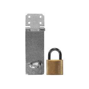 Scan YS-0003-117 Hasp and Staple 117mm + 40mm Padlock SCAPHSGP117