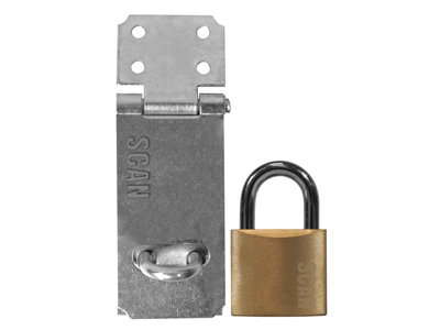 Scan YS-0003-89 Hasp and Staple 89mm + 40mm Padlock SCAPHSGP89