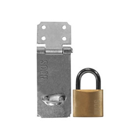Scan YS-0003-89 Hasp and Staple 89mm + 40mm Padlock SCAPHSGP89