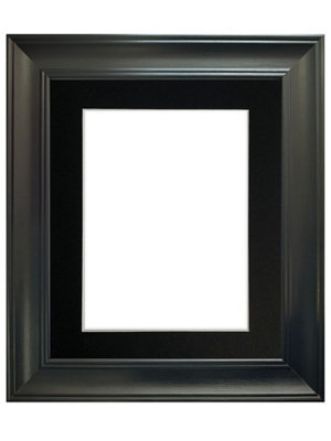 Scandi Black Frame with Black Mount for Image Size 10 x 4 Inch