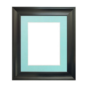 Scandi Black Frame with Blue Mount for Image Size 30 x 40 CM