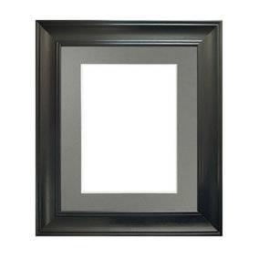 Scandi Black Frame with Dark Grey Mount for Image Size 10 x 4 Inch
