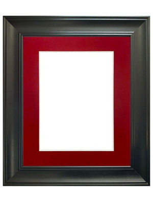 Scandi Black Frame with Red Mount for Image Size 10 x 4 Inch