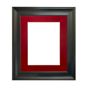 Scandi Black Frame with Red Mount for Image Size 10 x 4 Inch