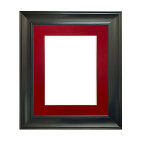 Scandi Black Frame with Red Mount for Image Size 10 x 6