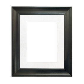 Scandi Black Frame with White Mount for Image Size 10 x 4 Inch