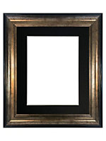 Scandi Black & Gold Frame with Black Mount for Image Size 10 x 8 Inch