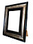 Scandi Black & Gold Frame with Black Mount for Image Size 4.5 x 2.5 Inch