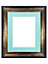 Scandi Black & Gold Frame with Blue Mount for Image Size A4
