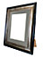 Scandi Black & Gold Frame with Dark Grey Mount for Image Size 7 x 5 Inch