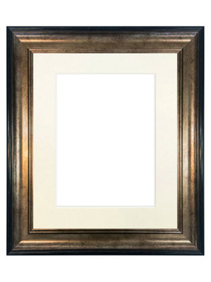 Scandi Black & Gold Frame with Ivory Mount for Image Size 12 x 10 Inch