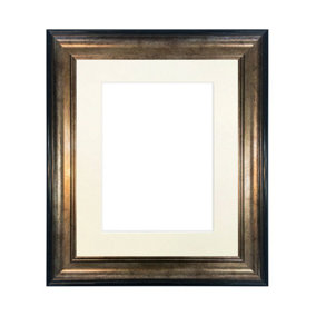 Scandi Black & Gold Frame with Ivory Mount for Image Size 14 x 11 Inch