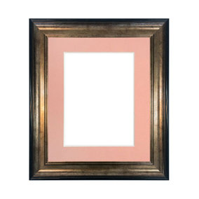Scandi Black & Gold Frame with Pink Mount for Image Size 10 x 4 Inch