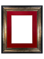Scandi Black & Gold Frame with Red Mount for Image Size 16 x 12 Inch