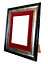 Scandi Black & Gold Frame with Red Mount for Image Size 7 x 5 Inch