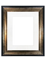 Scandi Black & Gold Frame with White Mount for Image Size 4 x 3 Inch