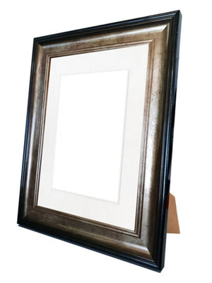 Scandi Black & Gold Frame with White Mount for Image Size 9 x 7 Inch