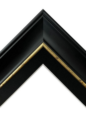 Scandi Black with Crackle Gold Frame with Black mount for Image Size A4