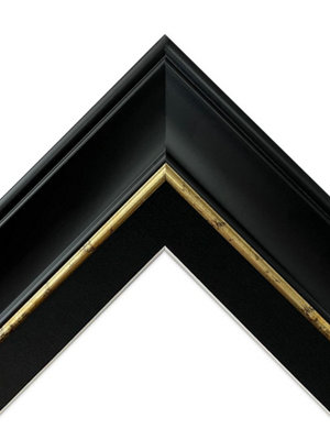 Scandi Black with Crackle Gold Frame with Black mount for Image Size A4