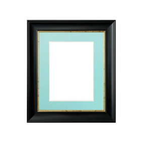 Scandi Black with Crackle Gold Frame with Blue mount for Image Size 14 x 8 Inch