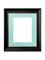 Scandi Black with Crackle Gold Frame with Blue mount for Image Size 8 x 6 Inch